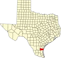 Kleberg County na mapě Texasu
