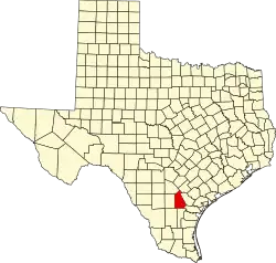 Live Oak County na mapě Texasu