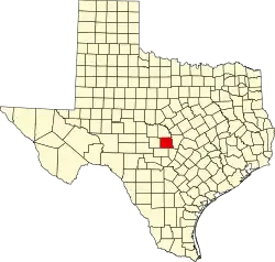 Llano County na mapě Texasu