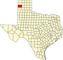 Oldham County na mapě Texasu