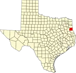 Panola County na mapě Texasu