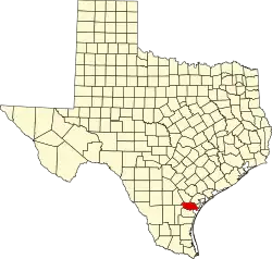 San Patricio County na mapě Texasu