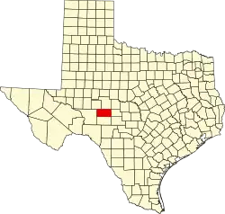 Schleicher County na mapě Texasu