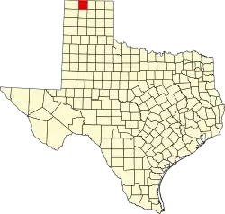 Sherman County na mapě Texasu
