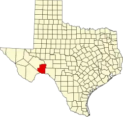 Terrell County na mapě Texasu