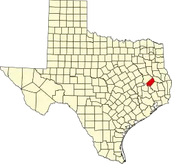 Trinity County na mapě Texasu