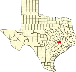 Washington County na mapě Texasu