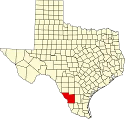 Webb County na mapě Texasu