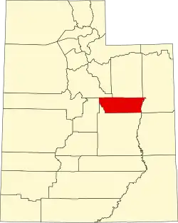 Carbon County na mapě státu Utah