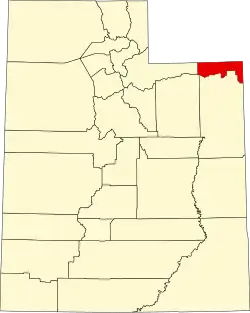 Daggett County na mapě státu Utah