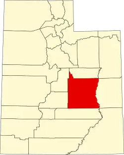 Emery County na mapě státu Utah