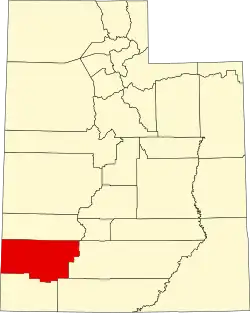 Iron County na mapě Utahu