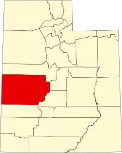 Millard County na mapě státu Utah