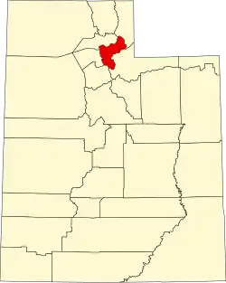 Morgan County na mapě státu Utah