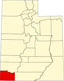 Washington County na mapě státu Utah