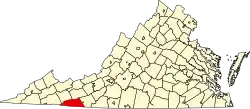 Grayson County na mapě Virginie