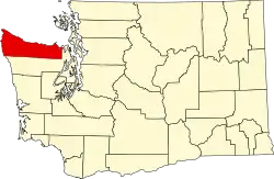 Clallam County na mapě Washingtonu