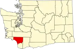 Cowlitz County na mapě Washingtonu