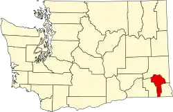 Garfield County na mapě Washingtonu