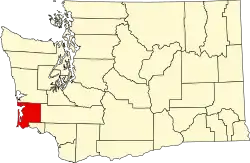 Pacific County na mapě Washingtonu