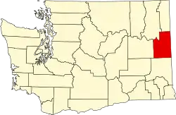 Spokane County na mapě Washingtonu