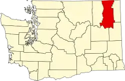 Stevens County na mapě Washingtonu
