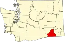 Walla Walla County na mapě Washingtonu