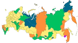 Mapa federálních subjektů v roce 2007