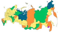 Mapa federálních subjektů v roce 2012
