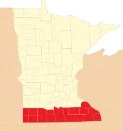 Diecéze Winona-Rochester na mapě