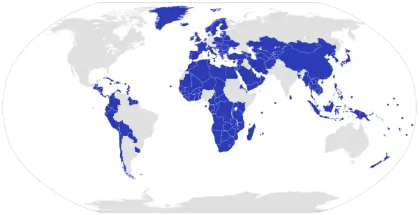 Unitární státy na slepé mapě světa zobrazeny modře ( )