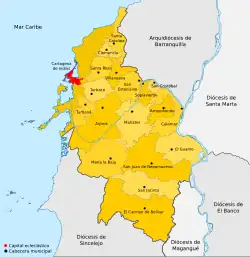 Arcidiecéze Cartagena na mapě