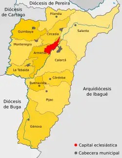 Diecéze Armenia na mapě