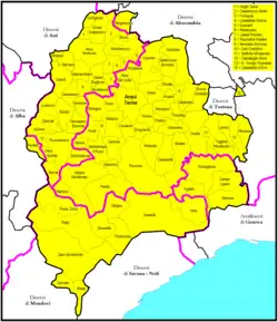 Diecéze Acqui na mapě