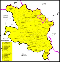 Diecéze Alba na mapě