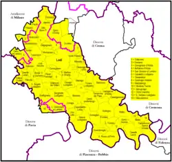 Diecéze Lodi na mapě