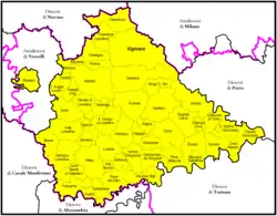 Diecéze Vigevano na mapě