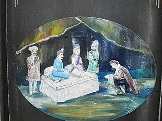 Nástěnná malba zobrazující britskou kapitulaci a podepsání smlouvy s Maráthskou říší po první anglo-maratské válce (1779 n. l.) Malba zachycuje britského důstojníka vzdávajícího se před maráthským generálem Mahadaji Šindou a ministrem Nanou Fadanvisem. Malba je součástí Památníku vítězství ve Wadgaonu. Maháráštra