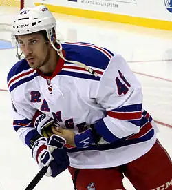 Marek Hrivík v dresu New York Rangers