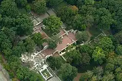 Letecký pohled na základy kláštera