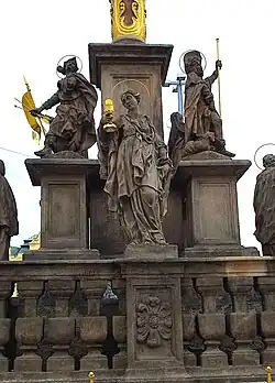 Sv. Barbora mezi Šebestiánem a Rochem