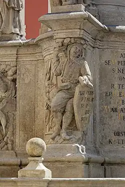 Havíř podpírající sochu svatého Rocha