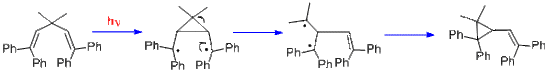 Mechanismus přesmyku 1,1,5,5-tetrafenyl-3,3-dimethylpenta-1,4-dienu