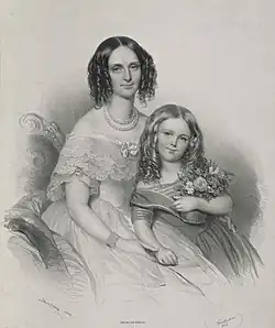 Marie hraběnka Černínová s dcerou Vilemínou, 1844