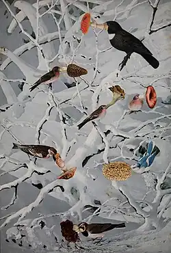 Marie Jirásková, Zimní houboptáci, koláž, 2012