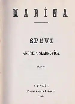 První vydání básně z roku 1846