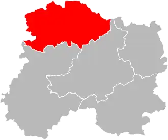 Arrondissement na mapě departementu Marne