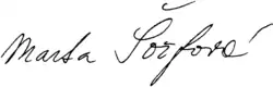 Marta Šorfová, podpis