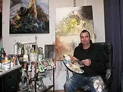 Martin Vavrys při práci v ateliéru