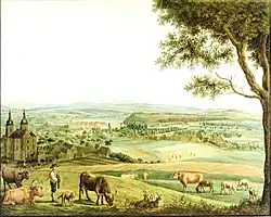 Martin Tejček: Zámek Žamberk od západu (1822)